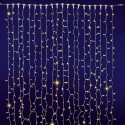 Cortina 600 LEDs quente IP65 conectável c/branco 200x300