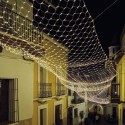 200 LEDs vermelhos luz quente cabo branco para uso exterior 200x100