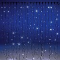 Cortina 300 LEDs quentes IP65, ligáveis com cabo preto 200x150.