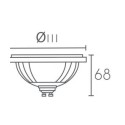 Lâmpada LED AR111 15W GU10 3000K 1200 lm 38º de abertura
