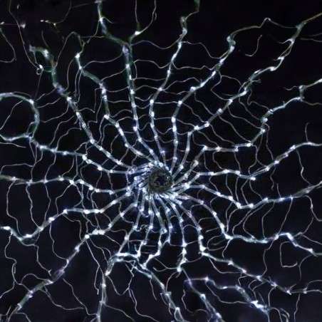 Tela de aranha 600 LEDs luz fria programável 175cm de diâmetro