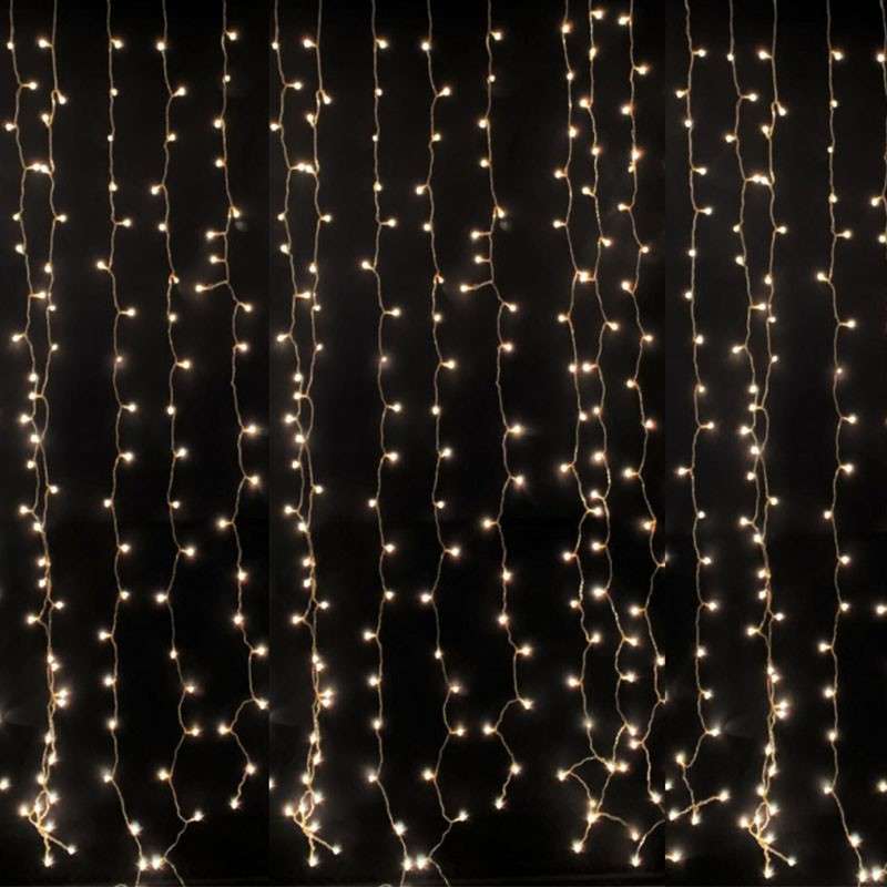 Cortina com 504 lâmpadas incandescentes c/ transparente 200x200