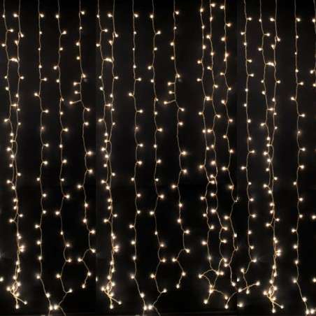 Cortina com 504 lâmpadas incandescentes c/ transparente 200x200