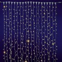 Cortina 300 LEDs frios IP65 interligáveis cabo branco 200x150