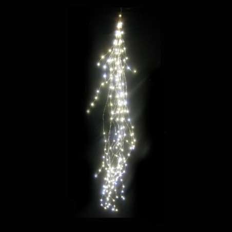 Cascata 125 LEDs grão de arroz fixos luz fria 100cm de comprimento