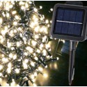 Guirlanda solar 560 LED brancos 10 metros programável para exterior