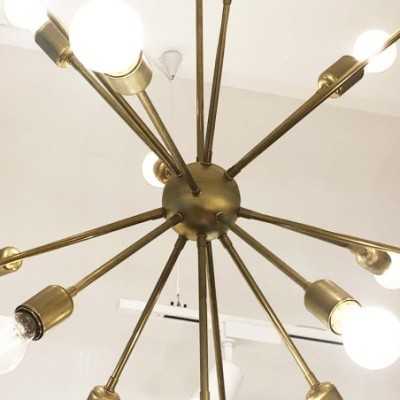 Esfera de latão para montagem em luminárias de 60mm com 6 saídas.