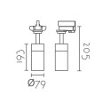 Foco LED trifásico de 20W, 2000lm e regulável.