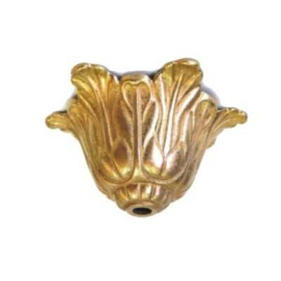 Acessório de bronze decorado em relevo de 120mm para lâmpadas.