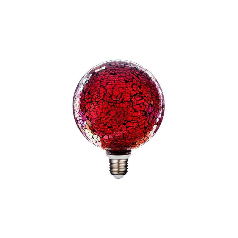 Lâmpada LED decorativa E27 3W G125 vermelha