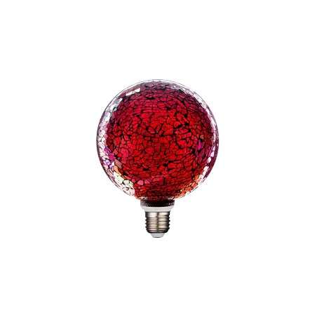 Lâmpada LED decorativa E27 3W G125 vermelha