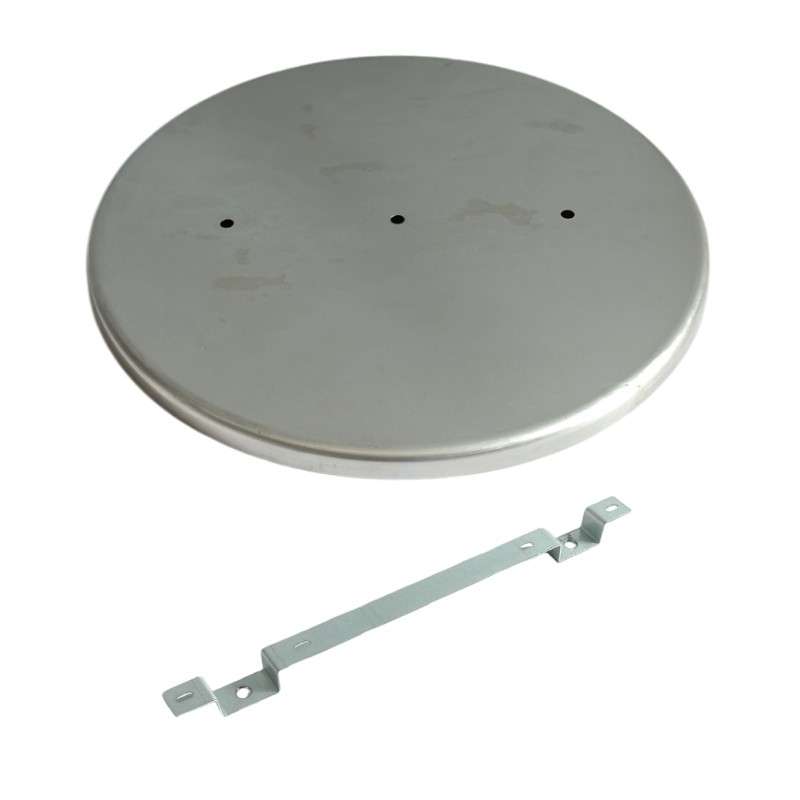 Suporte de ferro de 450 mm de diâmetro x 20 mm com uma saída.