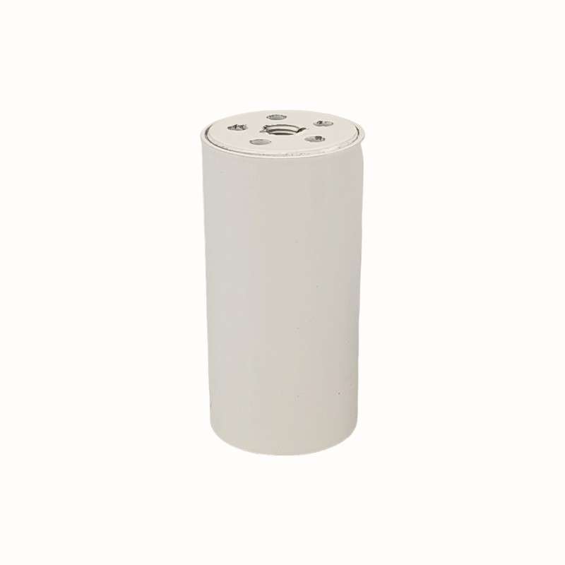 Tubo de latão branco de 80mm de altura x 40mm de diâmetro com tampa.
