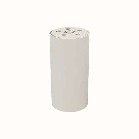 Tubo de latão branco de 80mm de altura x 40mm de diâmetro com tampa.