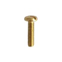 Parafuso de latão para lâmpadas M4 x 16mm com cabeça tipo fenda.