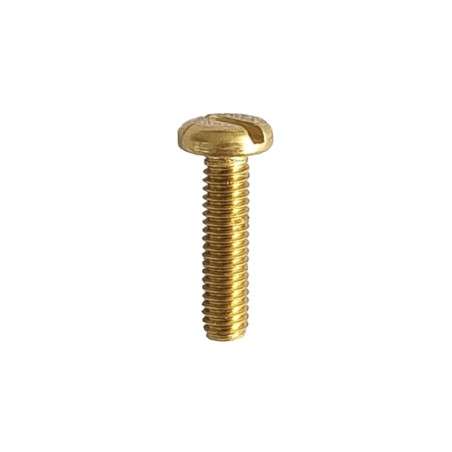 Parafuso de latão para lâmpadas M4 x 16mm com cabeça tipo fenda.