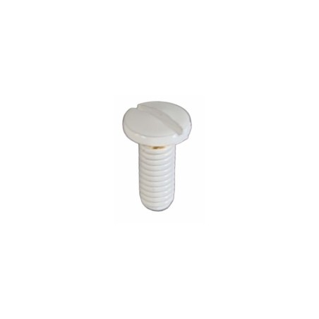 Parafuso para lâmpadas M4 x 12 mm Ø7 mm cabeça tipo ranhura cor branca.
