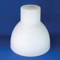 Tulipa foco de cristal branco fosco 300mm de altura x 300mm de diâmetro