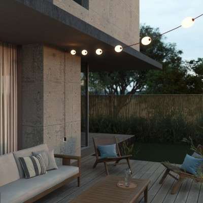 Guirlanda exterior IP67 6 luzes 9 m | ACESSORIOS CANDEEIROS