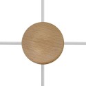 Suporte de madeira com 88 mm de diâmetro x 30 mm de altura com 4 saídas laterais.