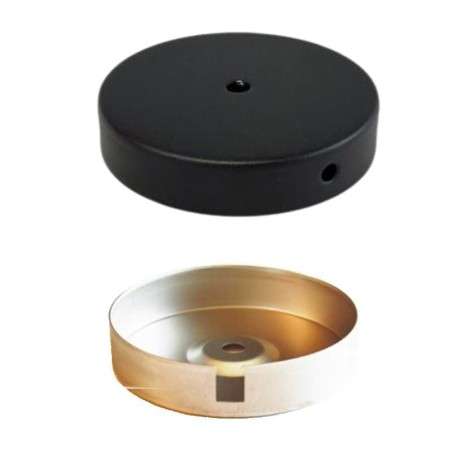 Base de metal com 120 mm de diâmetro x 24 mm de altura.