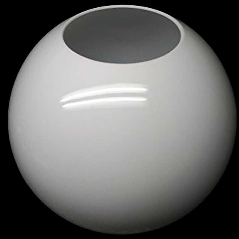 Globo de policarbonato branco sem pescoço vários diâmetros