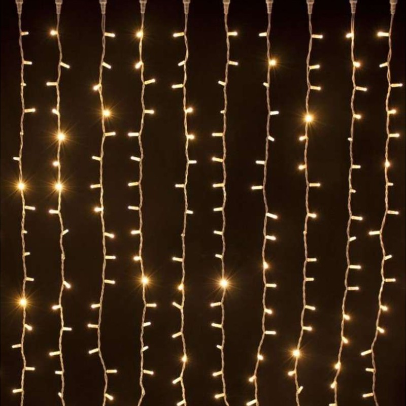Cortina 150 LEDs branco quente IP65 200x150 | Acessorios Candeeiros