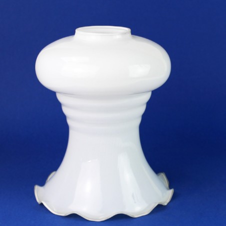 Tulipa opal brilho Ø125 mm ondulada Ø41 | Acessorios Candeeiros