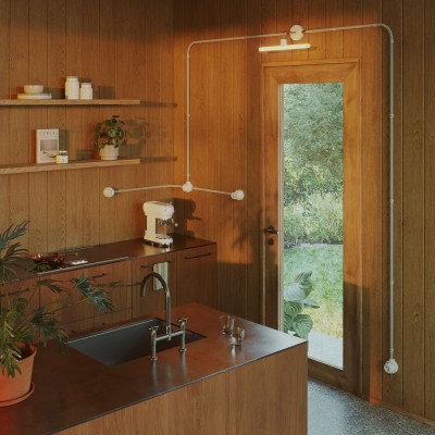 Kit ficha Schuko porcelana para tubo 20 mm | AcessoriosCandeeiros
