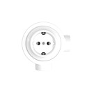 Kit ficha Schuko porcelana para tubo 20 mm | AcessoriosCandeeiros