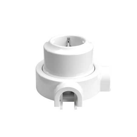 Kit ficha Schuko porcelana para tubo 20 mm | AcessoriosCandeeiros
