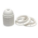 Casquilho termoplástico E27 branco com anilhas