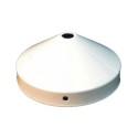 Suporte metálico de cor branca de 90mm cônico e uma saída.
