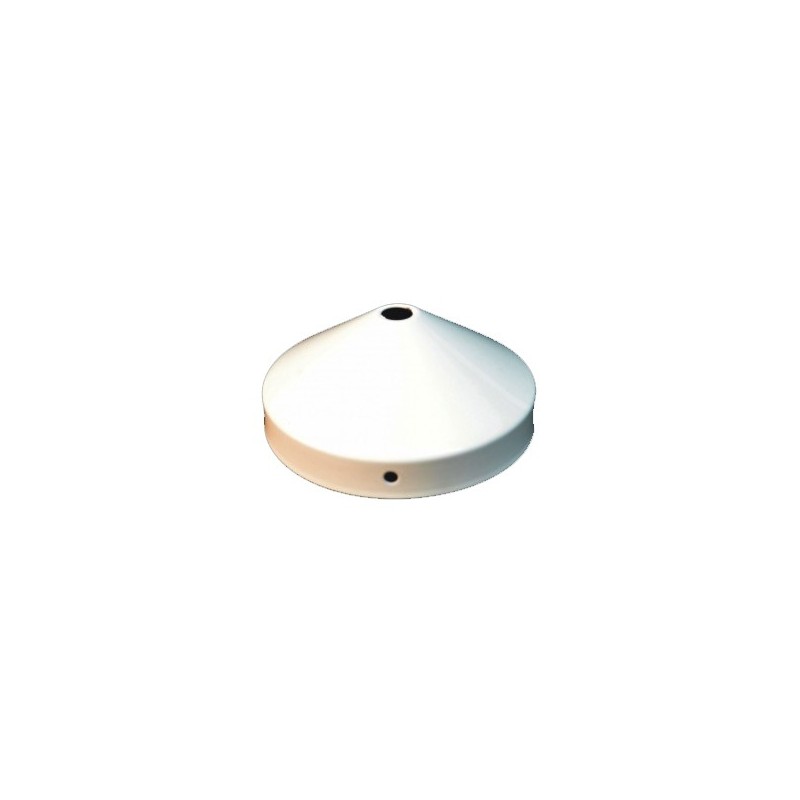 Suporte metálico de cor branca de 90mm cônico e uma saída.