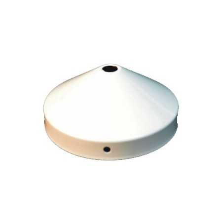 Suporte metálico de cor branca de 90mm cônico e uma saída.