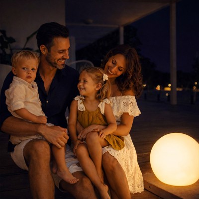 Lâmpada esférica LED RGB exterior solar e recarregável | Fábrica Tu Lámpara