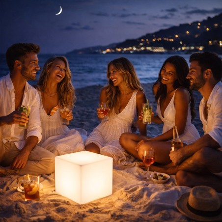 Candeeiro geométrico LED RGB exterior solar e recarregável | Fábrica Tu Candeeiro
