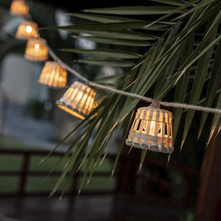 Guirlanda 10 luzes LED IP44 carga solar e bateria | AcessoriosCandeeiros.pt