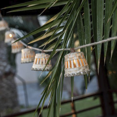 Guirlanda 10 luzes LED IP44 carga solar e bateria | AcessoriosCandeeiros.pt