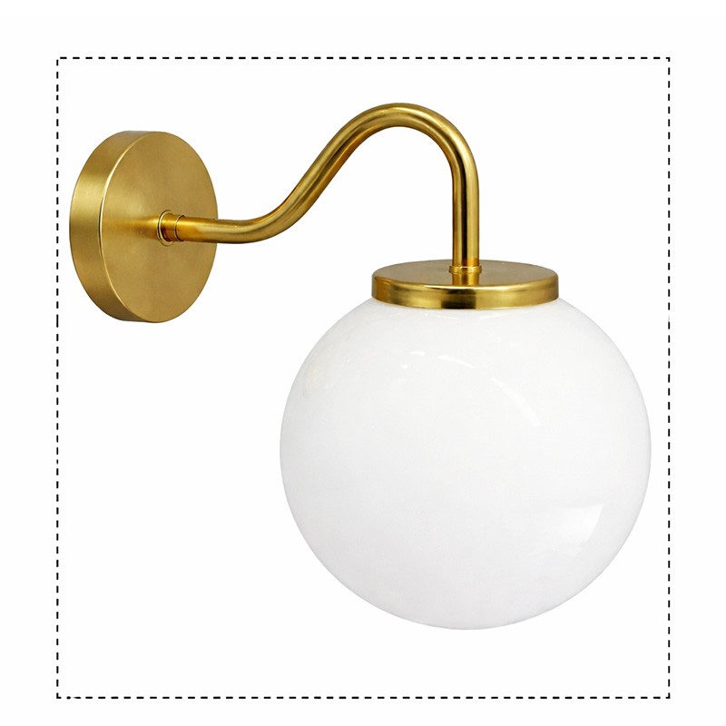 KIT NORD - Aplique de parede retro de latão com globo de