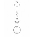 KIT CORE- Candeeiro suspenso com globo de vidro com pescoço