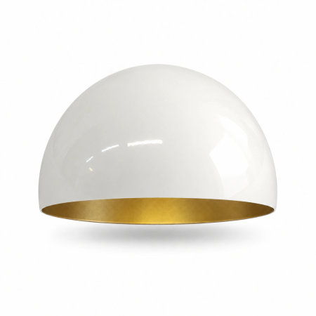 Cúpula meia esfera Ø160 × 82 mm com interior dourado