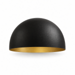 Cúpula meia esfera Ø160 × 82 mm com interior dourado