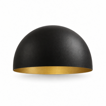 Cúpula meia esfera Ø160 × 82 mm com interior dourado