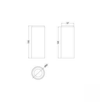 Tela cilíndrica de madeira Ø60 × 150 mm com porta-lâmpadas E14