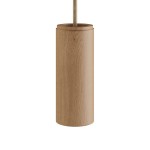 Tela cilíndrica de madeira Ø60 × 150 mm com porta-lâmpadas E14