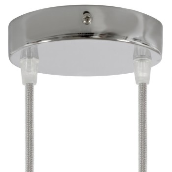 Suporte de metal branco 120mm de diâmetro e duas saídas
