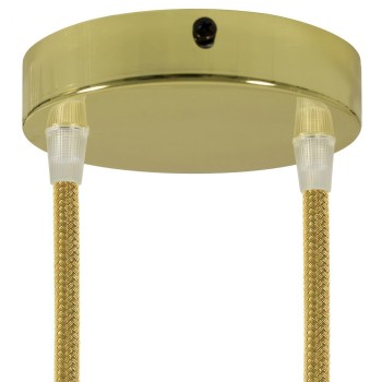 Suporte de metal branco 120mm de diâmetro e duas saídas