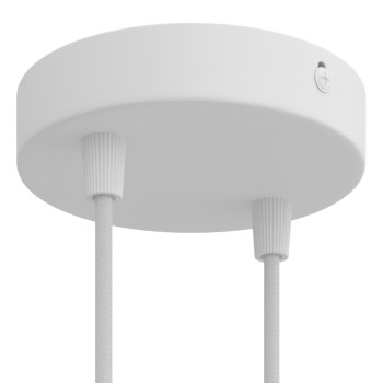 Suporte de metal branco 120mm de diâmetro e duas saídas