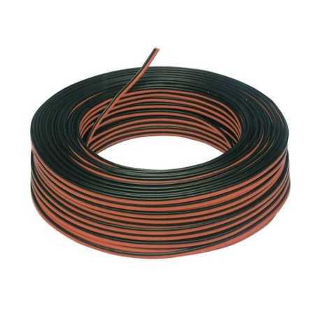 Bobine de 100 metros de cabo paralelo bicolor de várias secções.